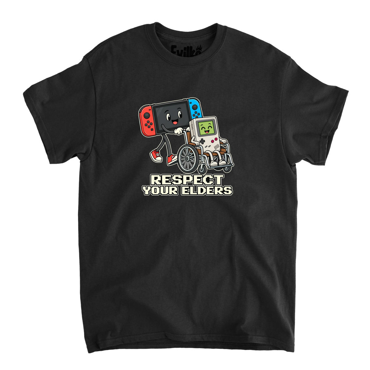 Respect Your Elders Gaming — Mens Tee — Black — Front