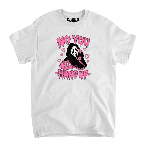 No You Hang Up Ghostface — Mens Tee — White — Front