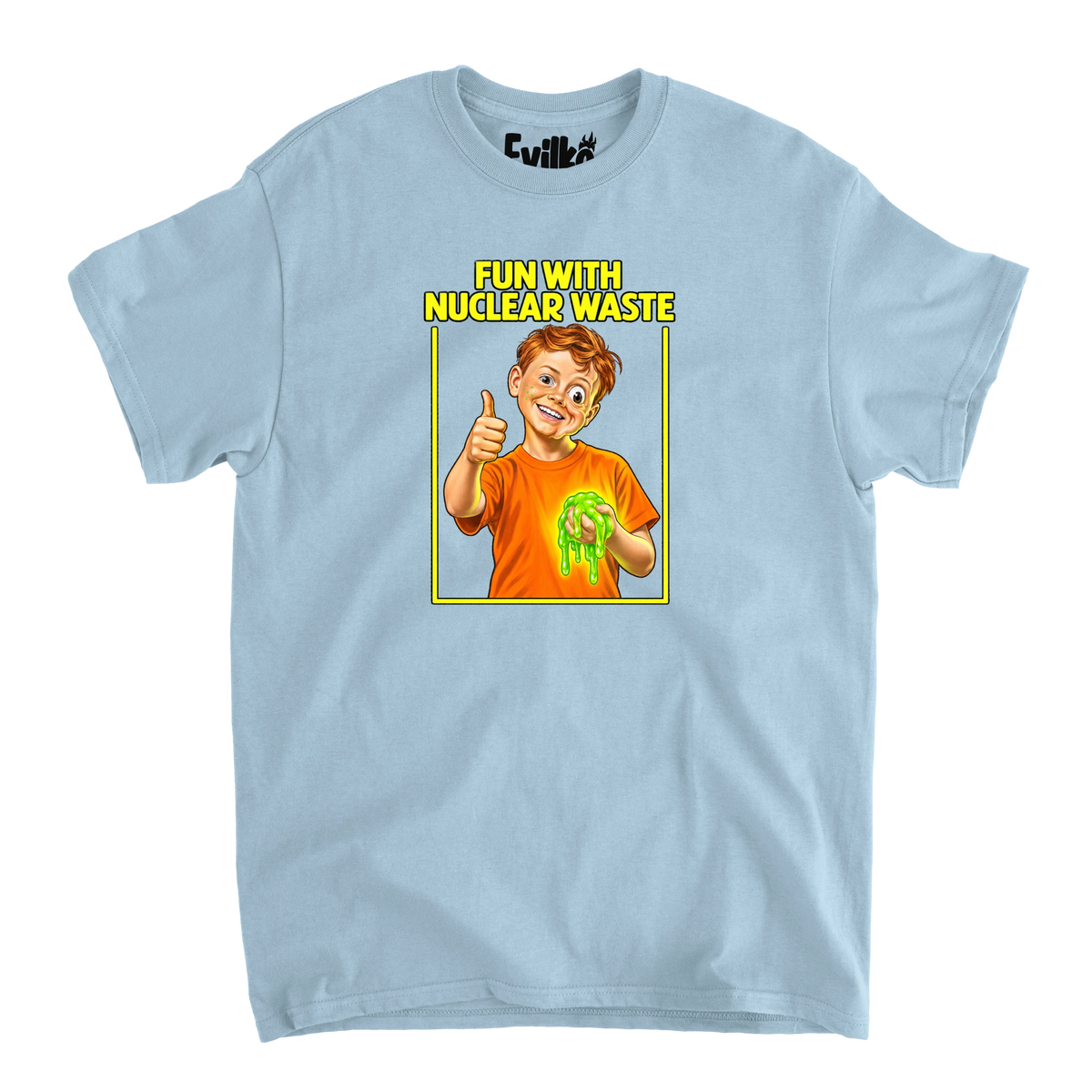 Fun With Nuclear Waste — Mens Tee — Light Blue — Front