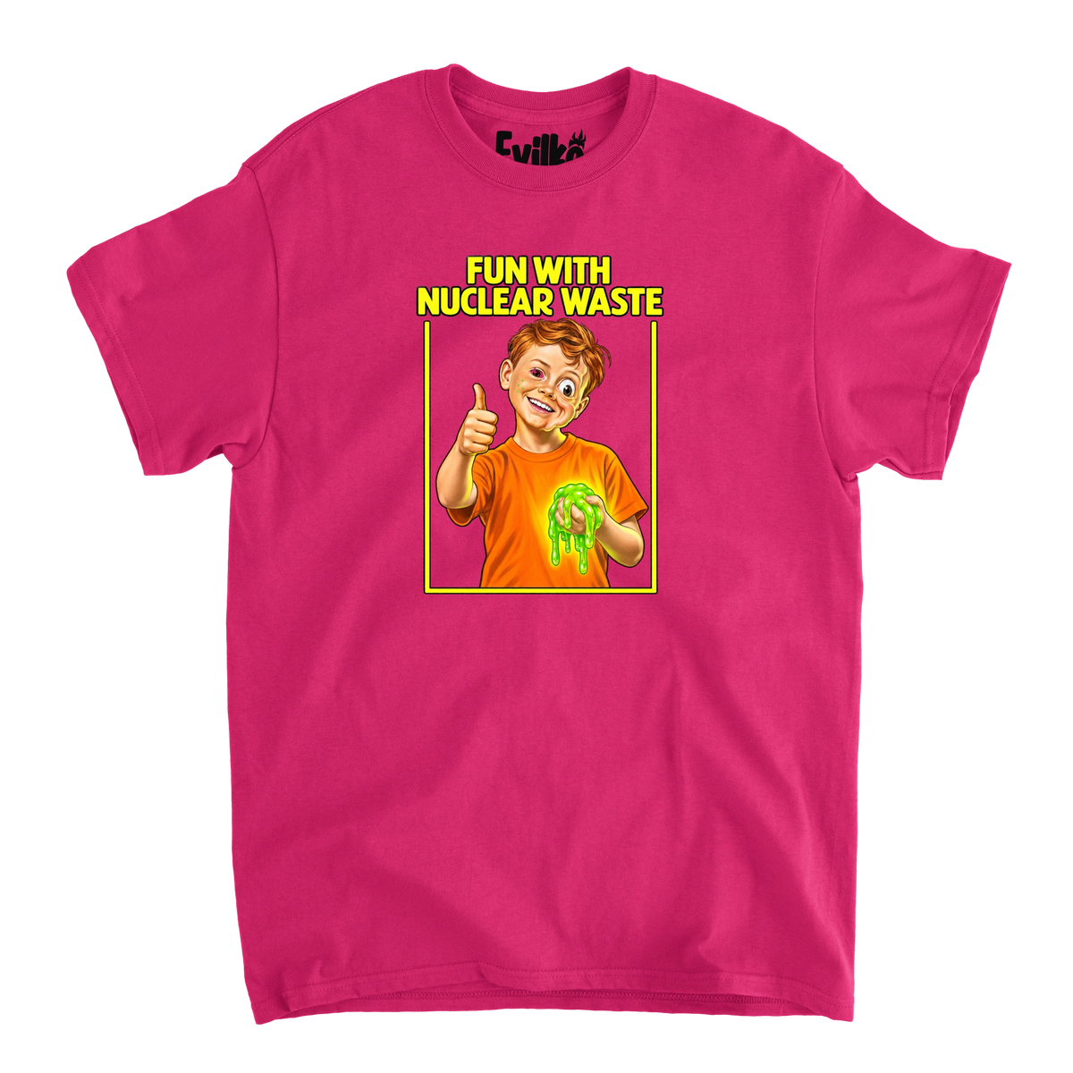 Fun With Nuclear Waste — Mens Tee — Heliconia — Front