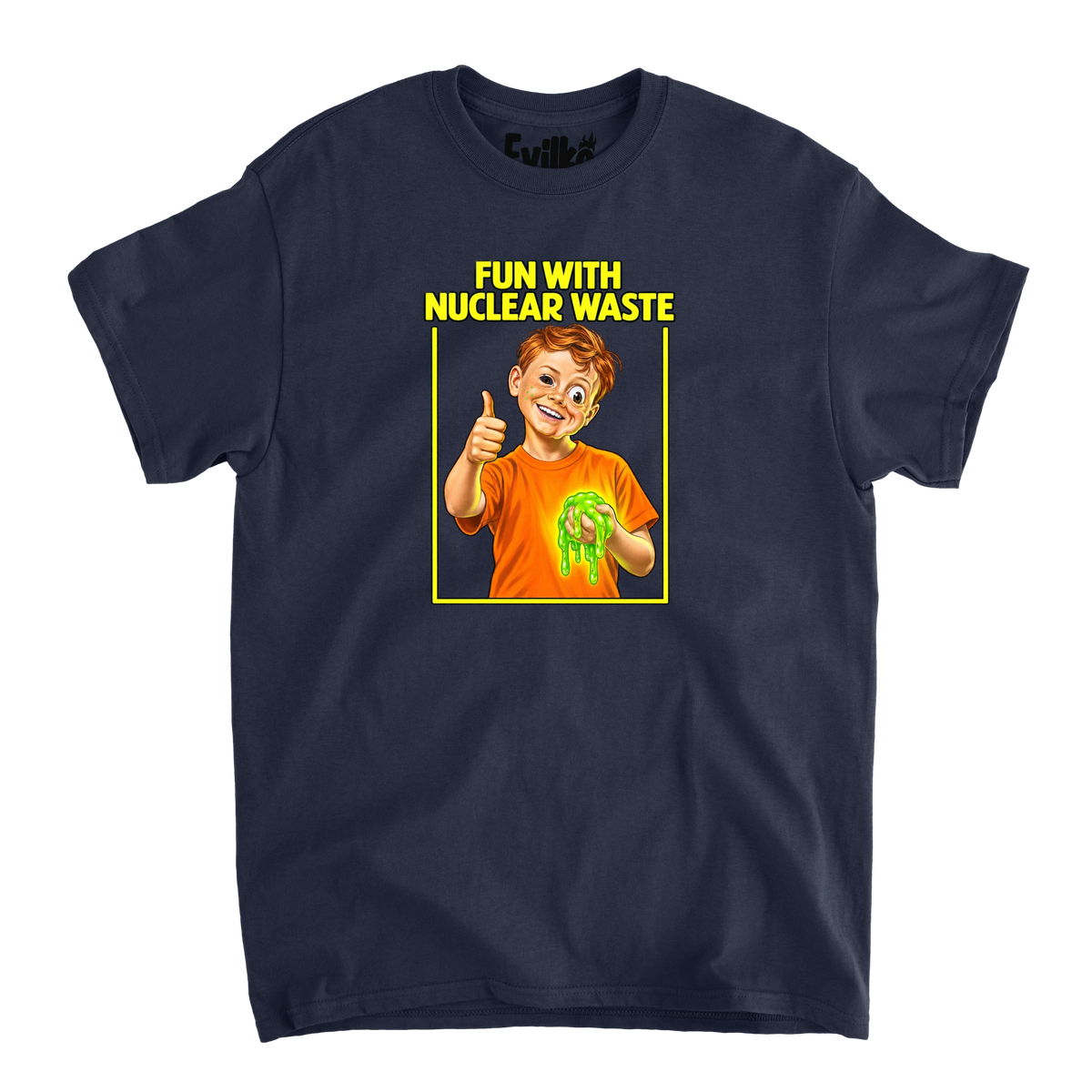 Fun With Nuclear Waste — Mens Tee — Navy — Front