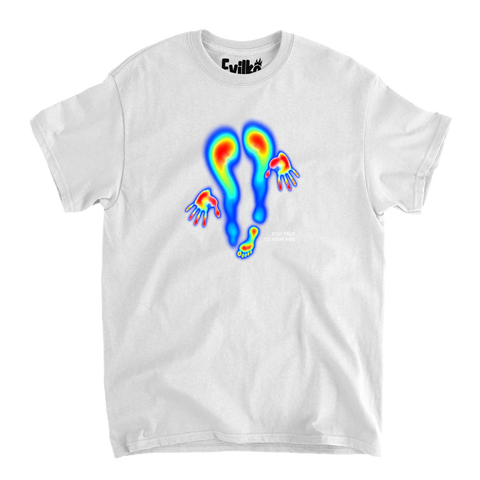 Stay True To Your Vibe Thermal — Mens Tee — White — Front